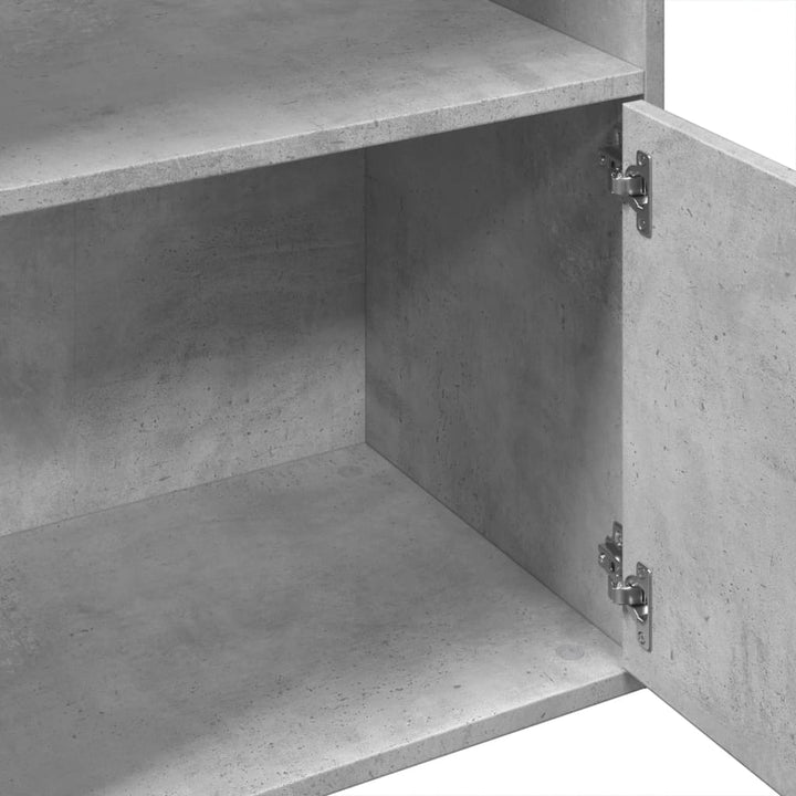 bogreol 100x36x189 cm konstrueret træ betongrå