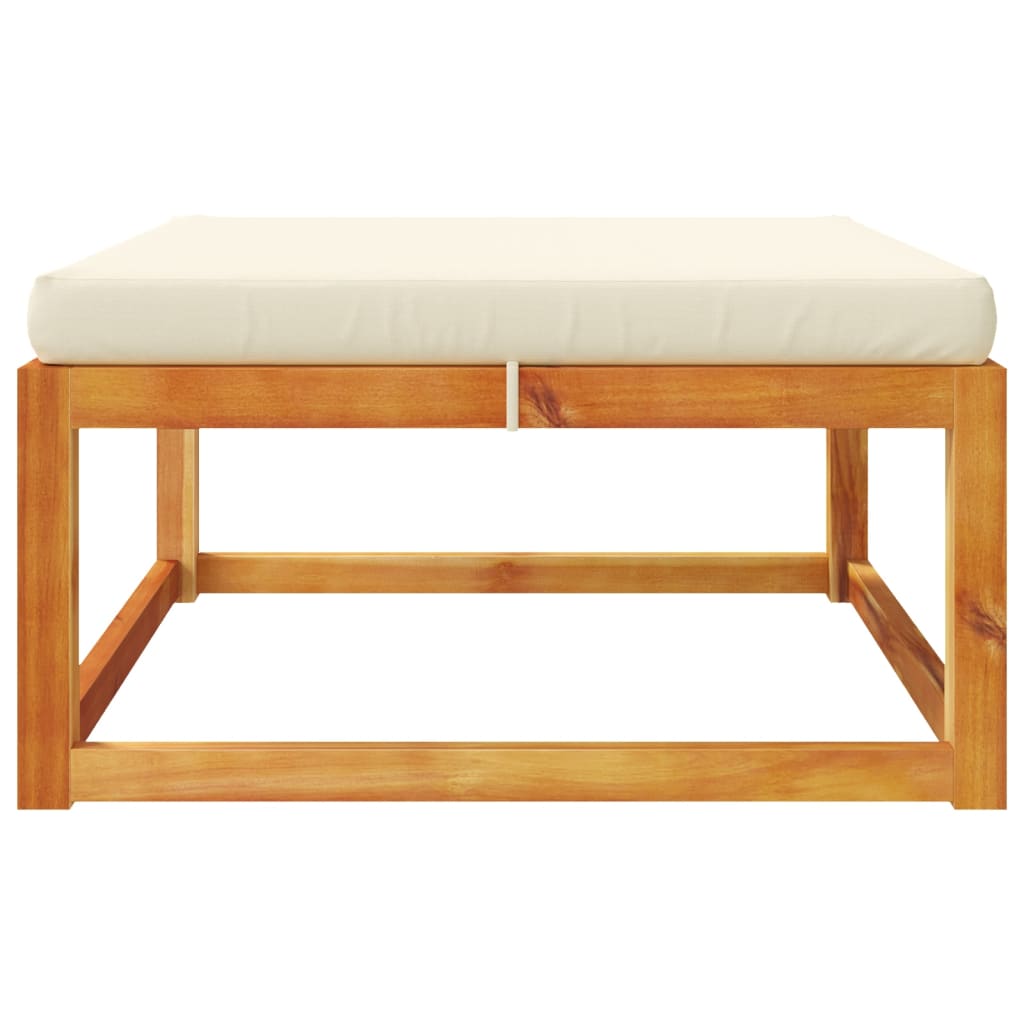 haveskammel med hynde 65x65x29 cm massivt akacietræ