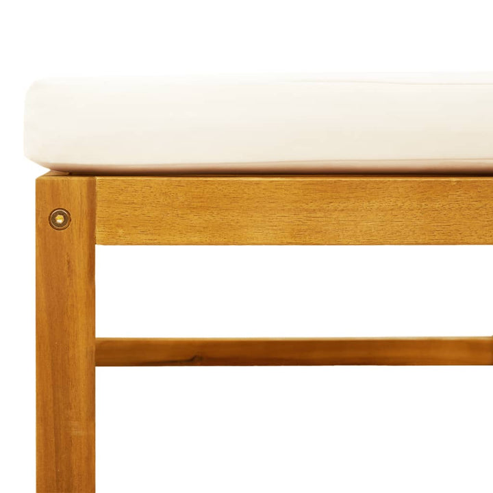 haveskammel med hynde 65x65x29 cm massivt akacietræ