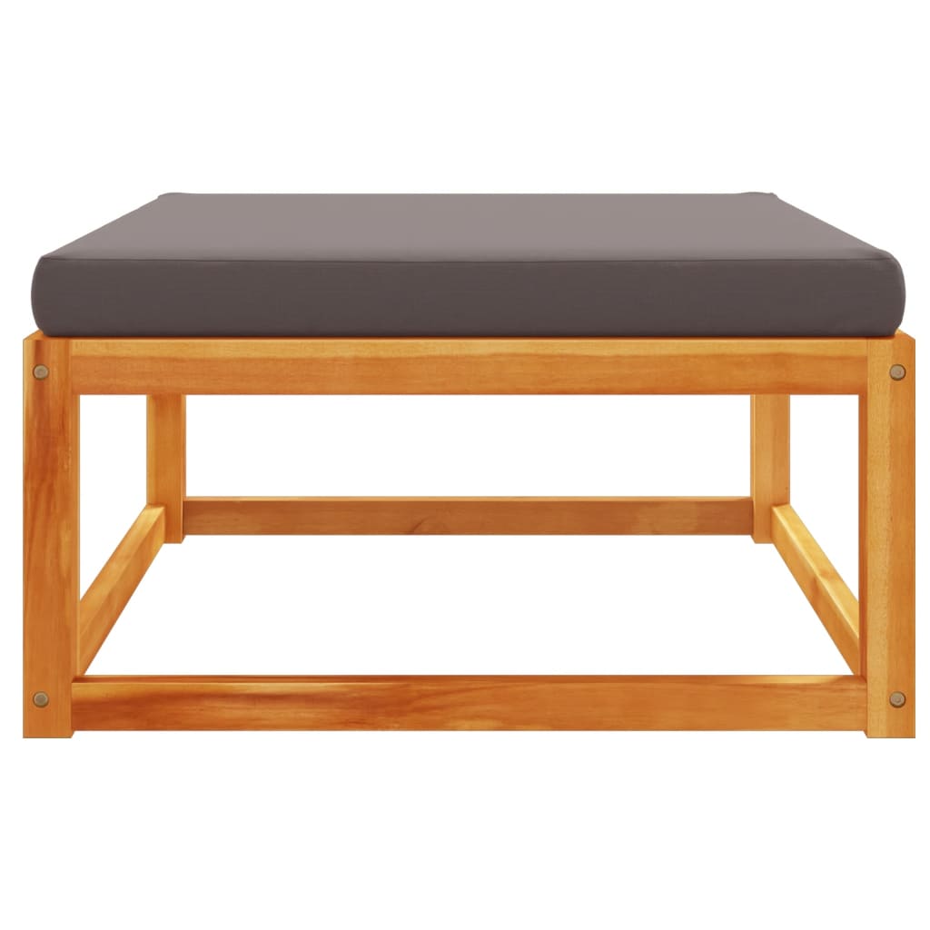 haveskammel med hynde 65x65x29 cm massivt akacietræ