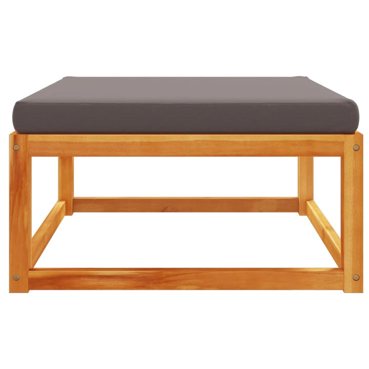 haveskammel med hynde 65x65x29 cm massivt akacietræ