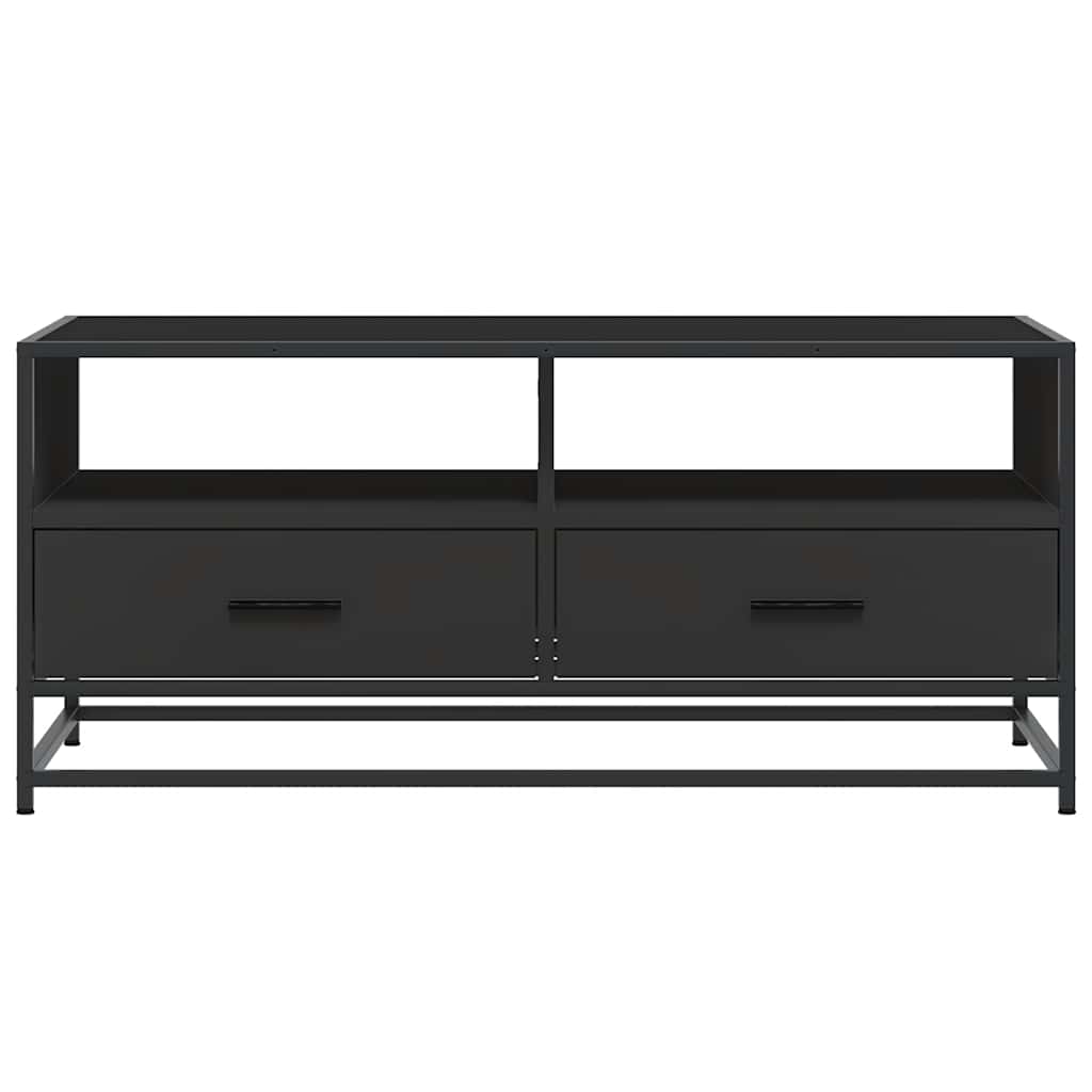 sofabord 100x50x45 cm konstrueret træ og metal sort