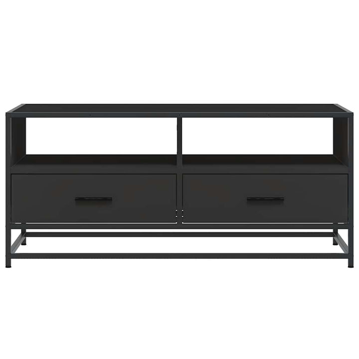 sofabord 100x50x45 cm konstrueret træ og metal sort
