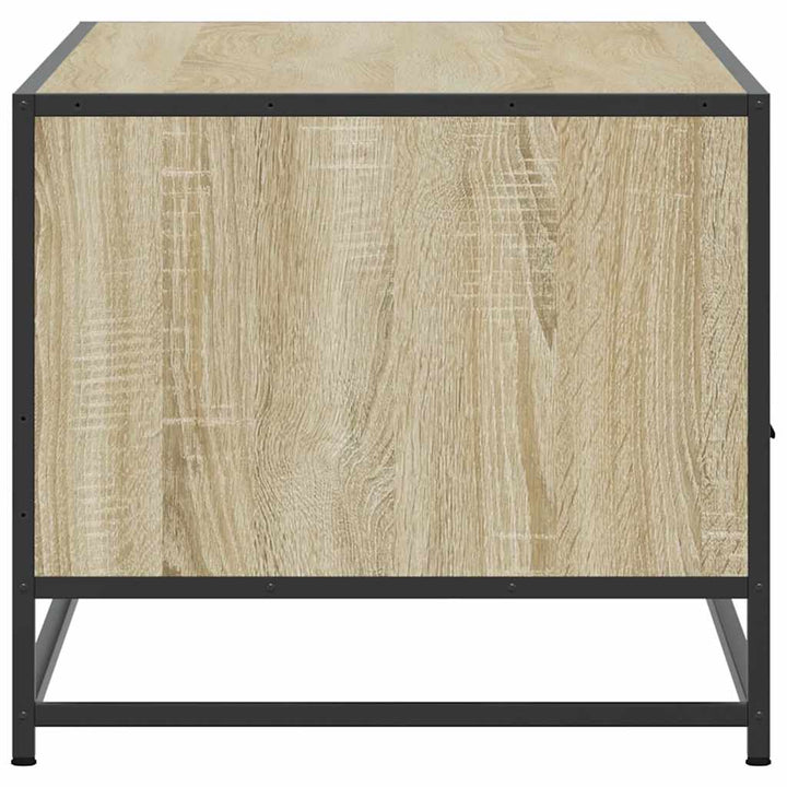 sofabord 100x50x45 cm konstrueret træ og metal sonoma-eg