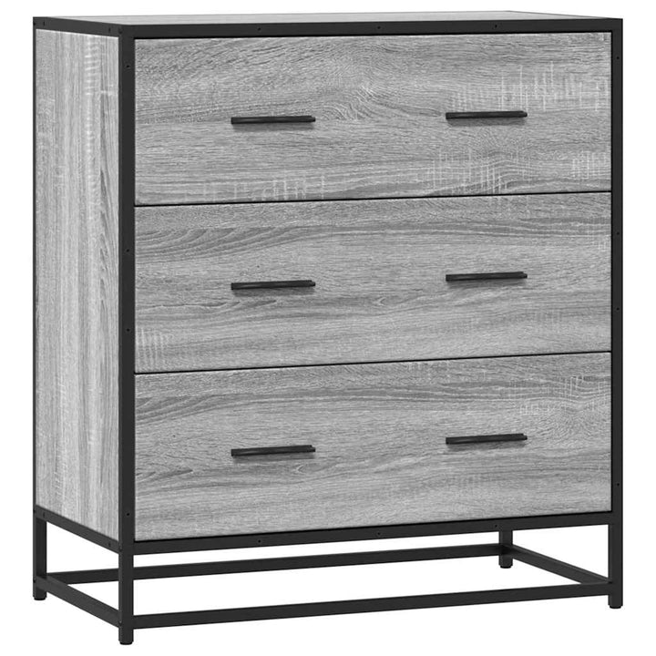 skab 68x35x76 cm konstrueret træ og metal grå sonoma-eg