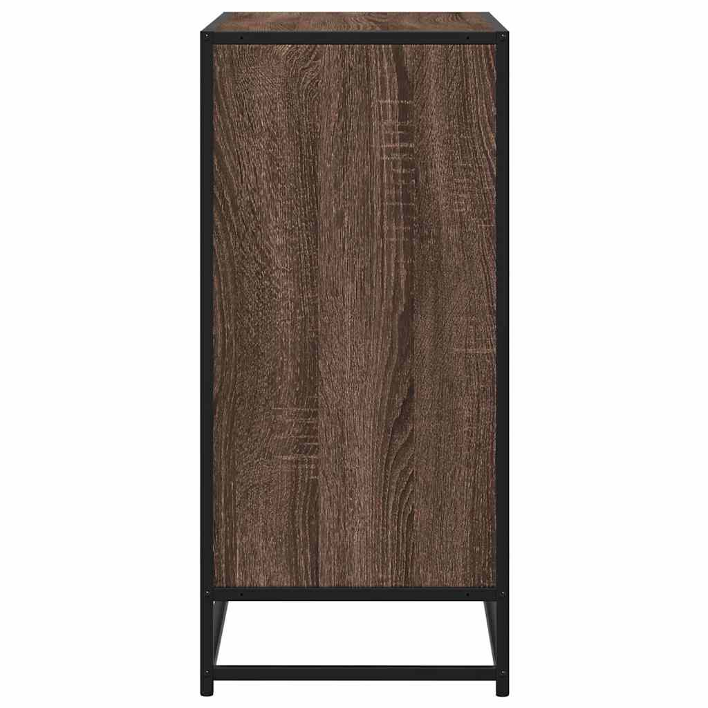 skab 68x35x76 cm konstrueret træ og metal brun egetræsfarve