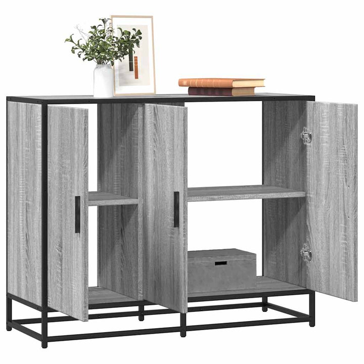 skænk 94x35x76 cm konstrueret træ grå sonoma-eg