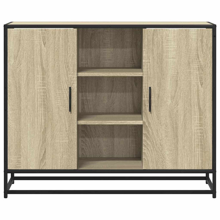 skab 92x35x76 cm konstrueret træ røget egetræsfarve