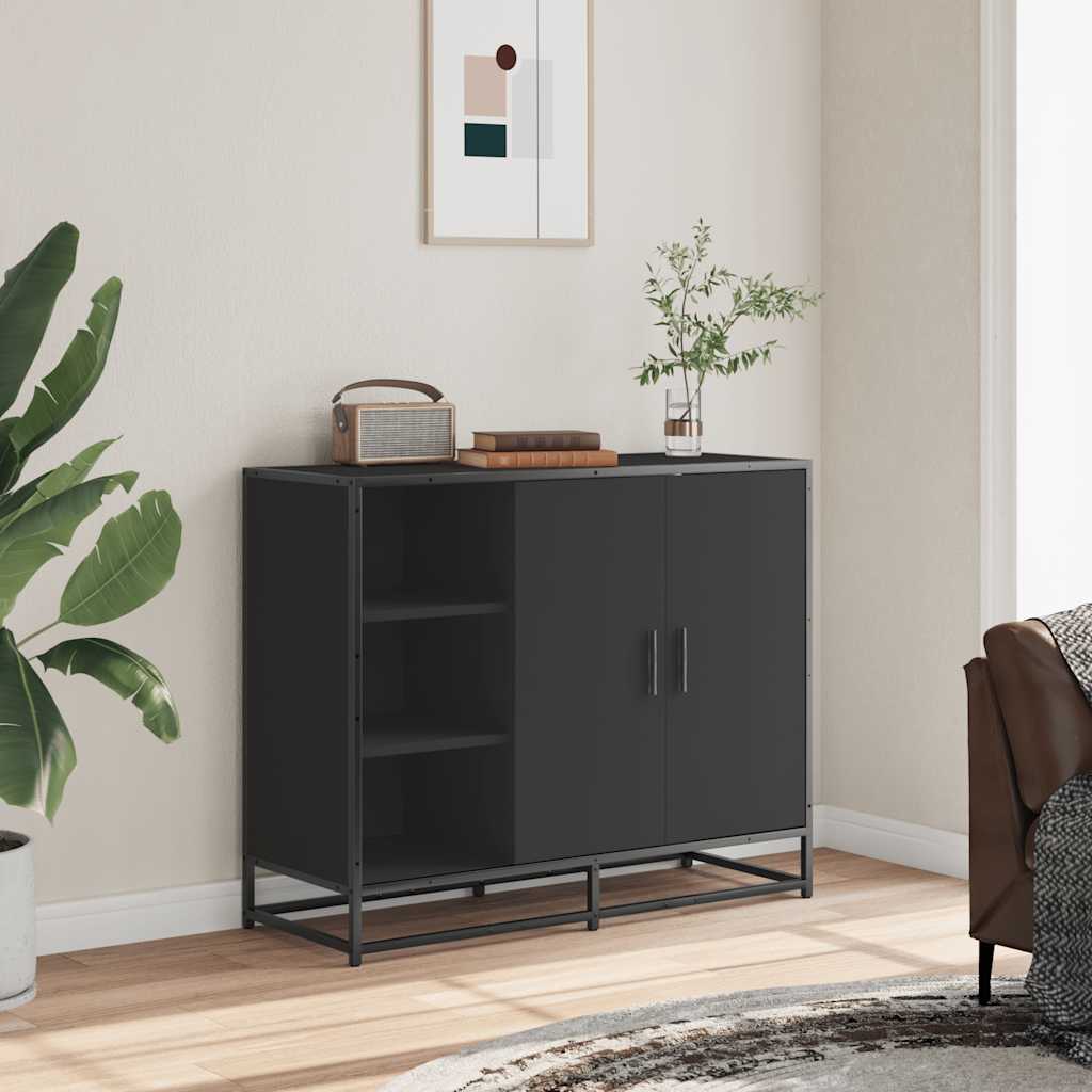 skænk 92x35x76 cm konstrueret træ sort