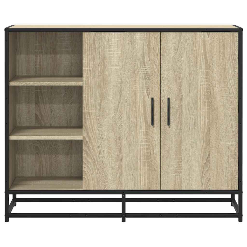 skab 92x35x76 cm konstrueret træ røget egetræsfarve