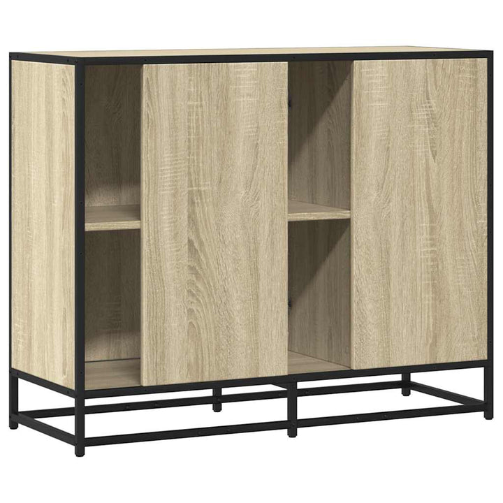 skab 92x35x76 cm konstrueret træ røget egetræsfarve