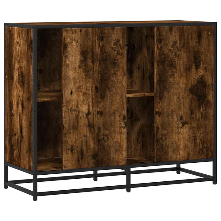 skænk 92x35x76 cm konstrueret træ røget egetræsfarve