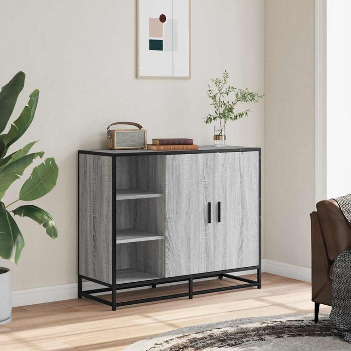 skænk 92x35x76 cm konstrueret træ grå sonoma-eg