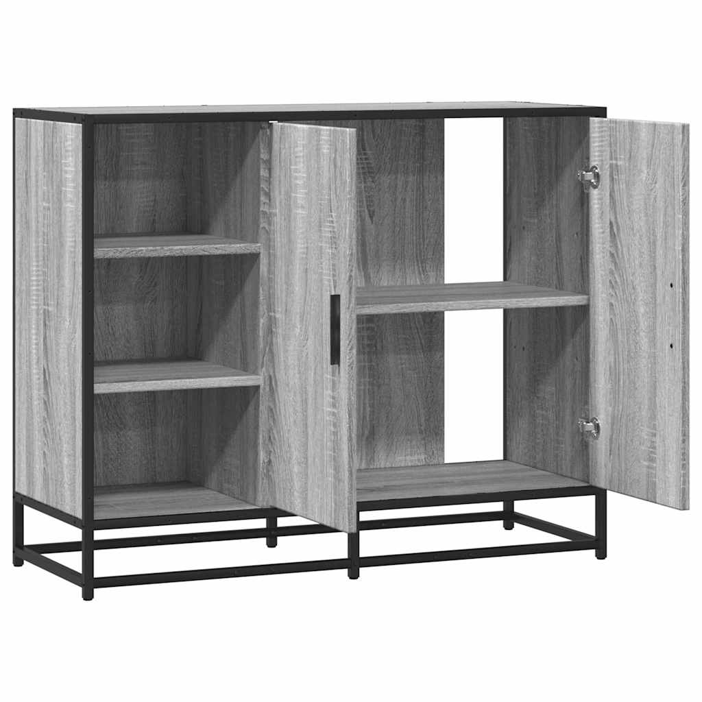 skænk 92x35x76 cm konstrueret træ grå sonoma-eg