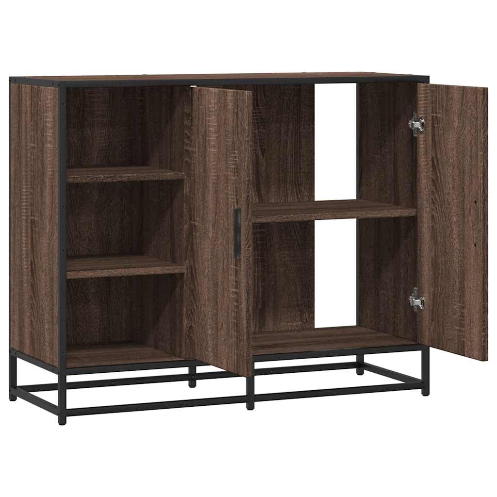 skænk 92x35x76 cm konstrueret træ brun egetræsfarve