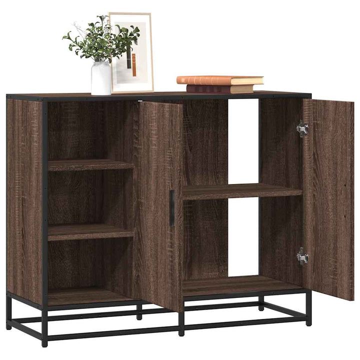 skænk 92x35x76 cm konstrueret træ brun egetræsfarve