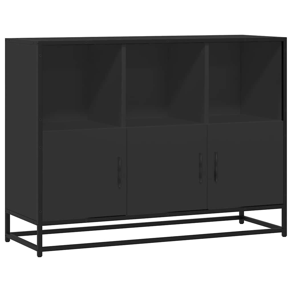 skab 100x35x76 cm konstrueret træ sort