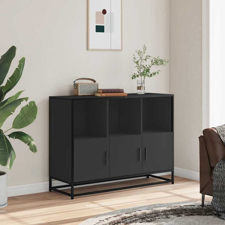 skab 100x35x76 cm konstrueret træ sort