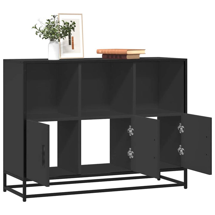skab 100x35x76 cm konstrueret træ sort