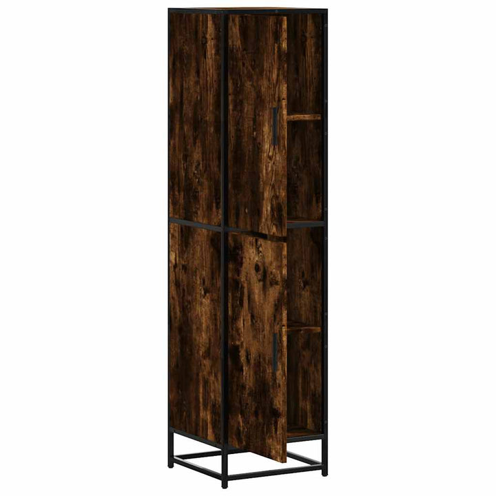 skab sonoma-eg 35,5x35x139 cm konstrueret træ og metal