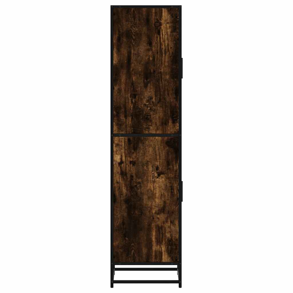 skab sonoma-eg 35,5x35x139 cm konstrueret træ og metal