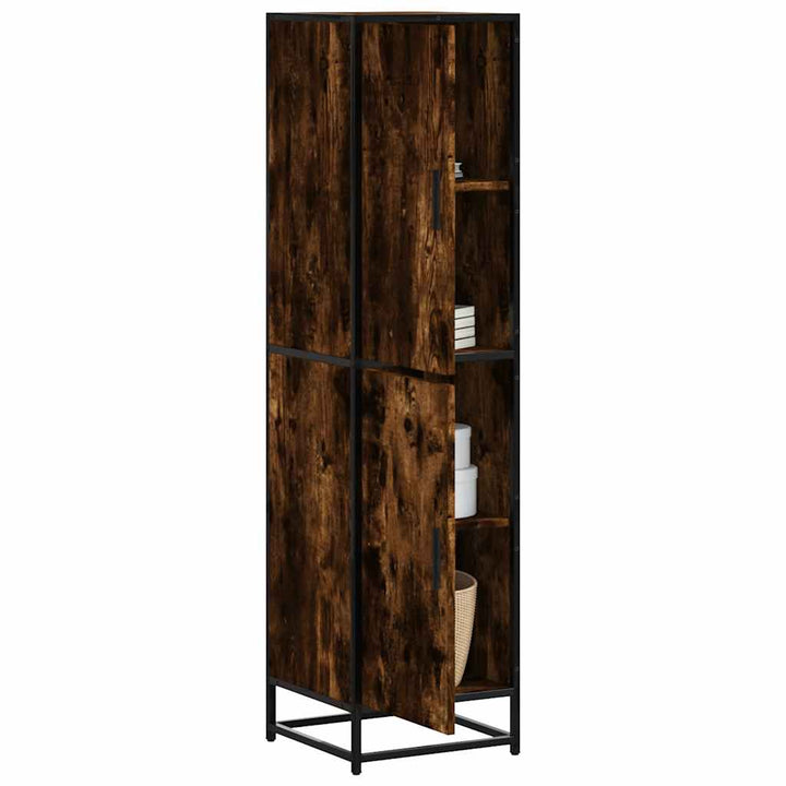 skab sonoma-eg 35,5x35x139 cm konstrueret træ og metal