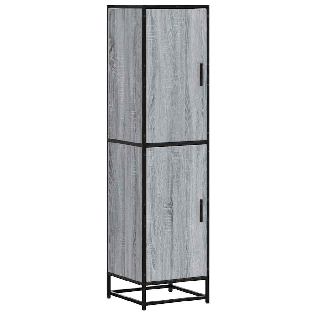 skab 35,5x35x139 cm konstrueret træ grå sonoma-eg og metal