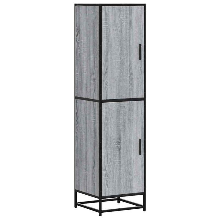 skab 35,5x35x139 cm konstrueret træ grå sonoma-eg og metal