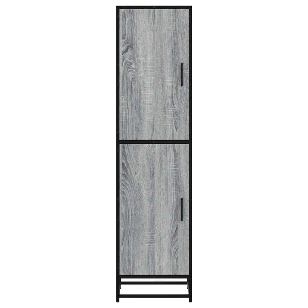 skab 35,5x35x139 cm konstrueret træ grå sonoma-eg og metal