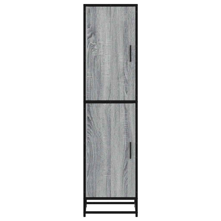 skab 35,5x35x139 cm konstrueret træ grå sonoma-eg og metal