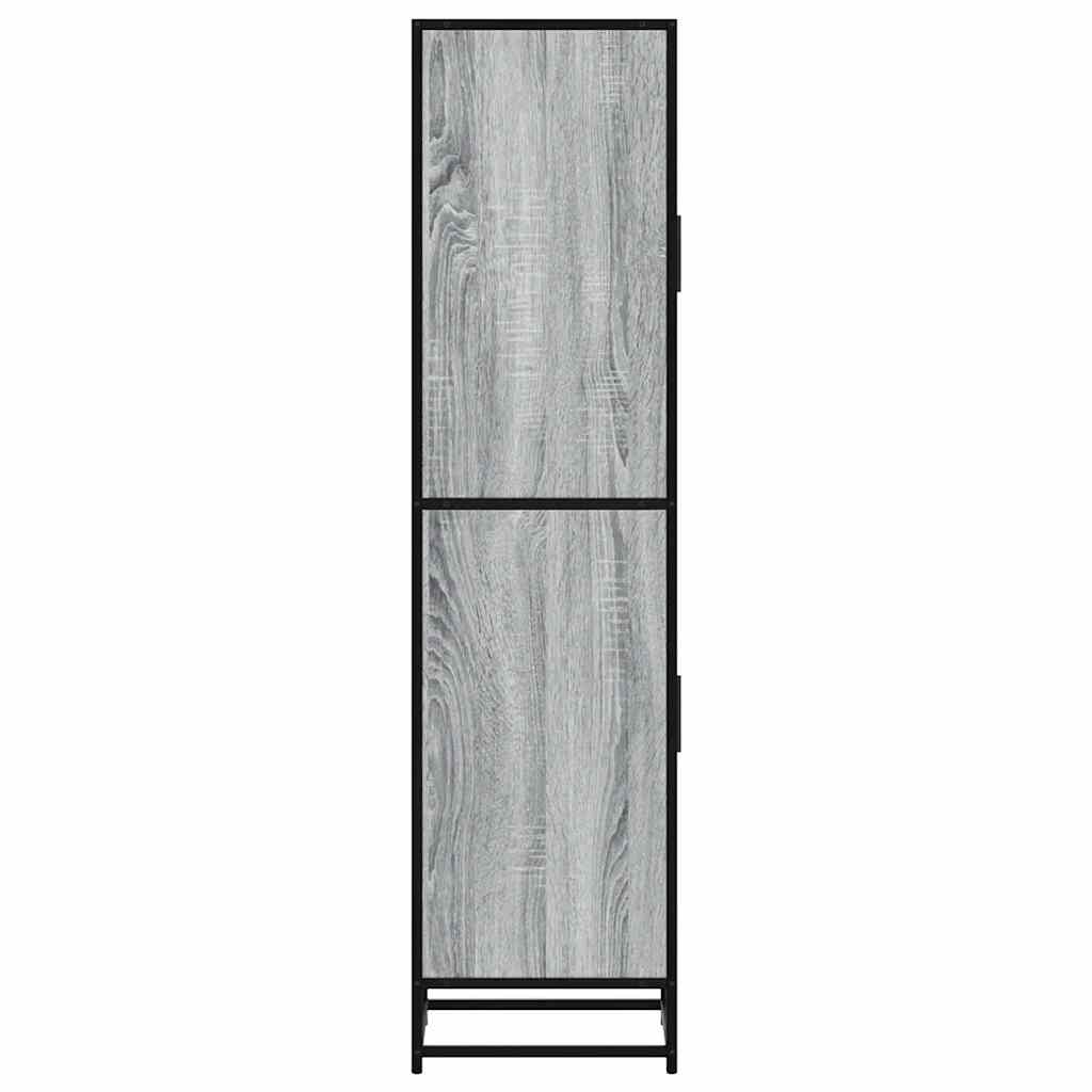 skab 35,5x35x139 cm konstrueret træ grå sonoma-eg og metal