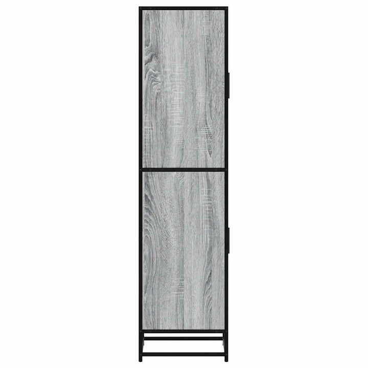 skab 35,5x35x139 cm konstrueret træ grå sonoma-eg og metal