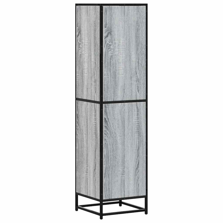 skab 35,5x35x139 cm konstrueret træ grå sonoma-eg og metal