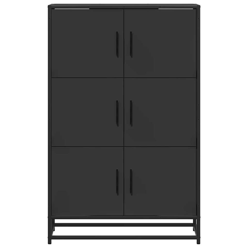 skab 68x35x106,5 cm konstrueret træ og metal sort