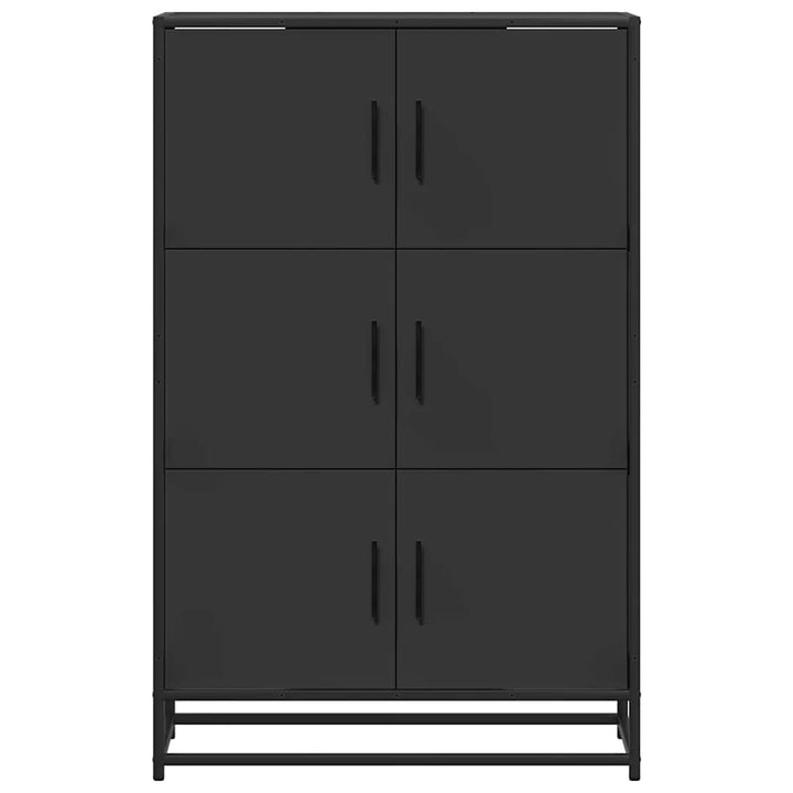 skab 68x35x106,5 cm konstrueret træ og metal sort