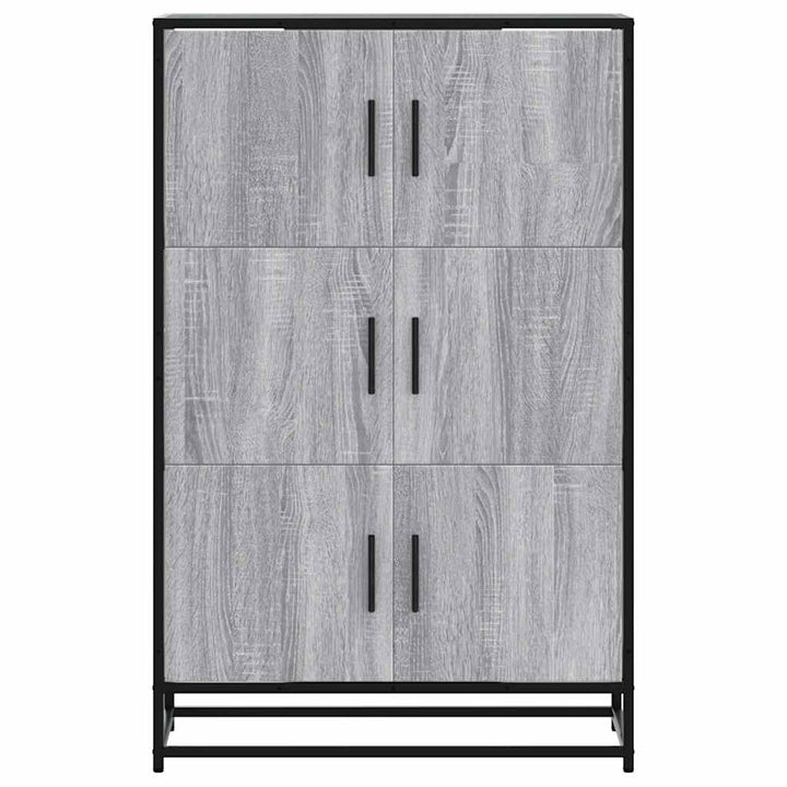 skab 68x35x106,5 cm konstrueret træ og metal grå sonoma-eg