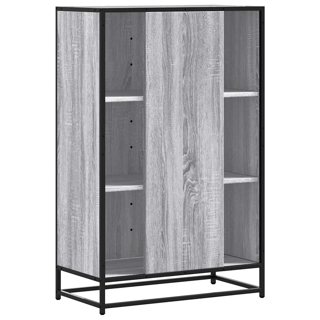 skab 68x35x106,5 cm konstrueret træ og metal grå sonoma-eg