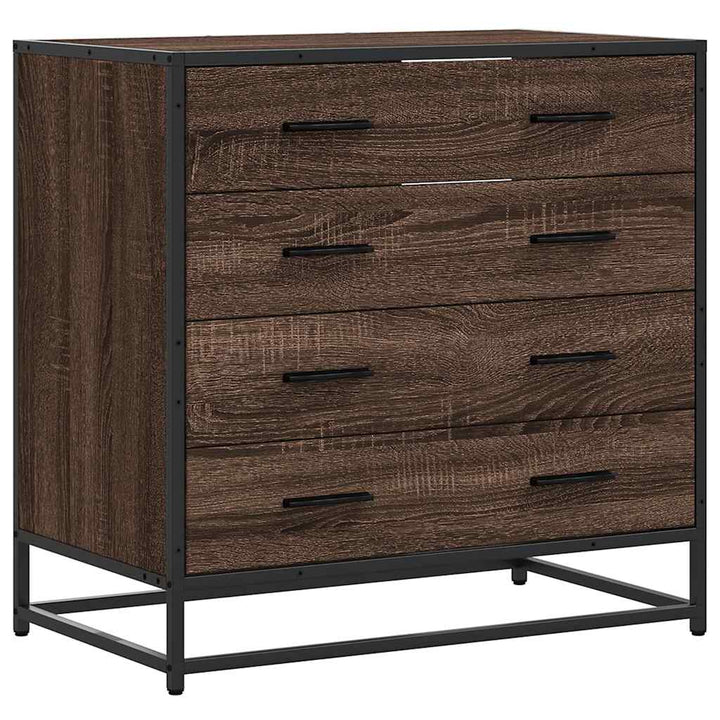 kommode 70x41x70 cm konstrueret træ brun egetræsfarve