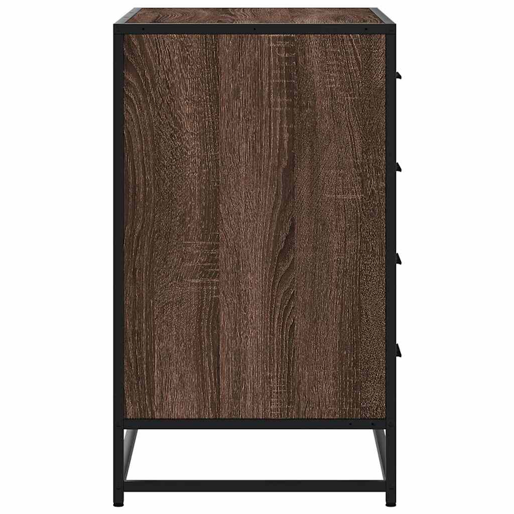 kommode 70x41x70 cm konstrueret træ brun egetræsfarve