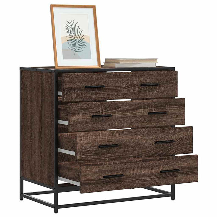 kommode 70x41x70 cm konstrueret træ brun egetræsfarve
