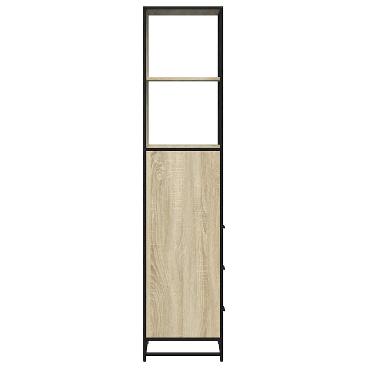 badeværelsesskab 35x37,5x166 cm konstrueret træ sonoma-eg