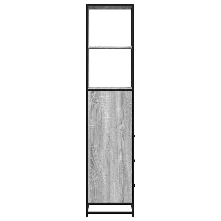 badeværelsesskab 35x37,5x166 cm konstrueret træ grå sonoma-eg