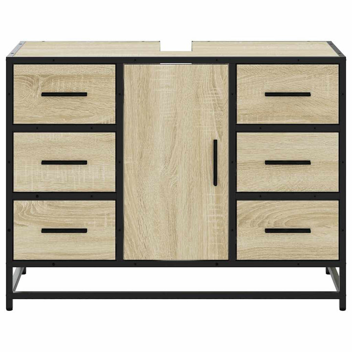 underskab til håndvask 80x33x60 cm konstrueret træ sonoma-eg
