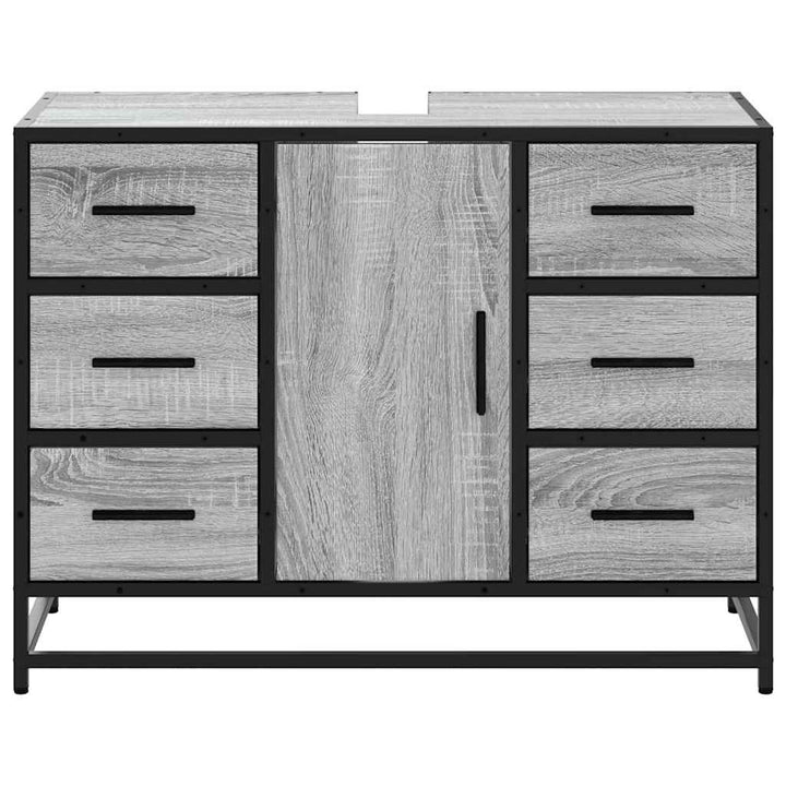 underskab til håndvask 80x33x60 cm konstrueret træ grå sonoma