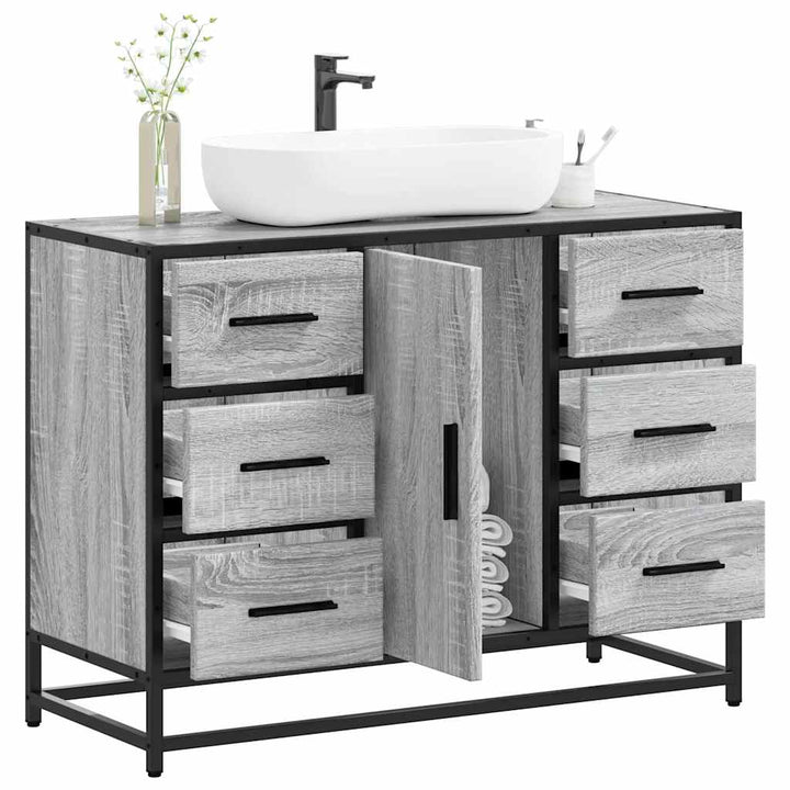 underskab til håndvask 80x33x60 cm konstrueret træ grå sonoma