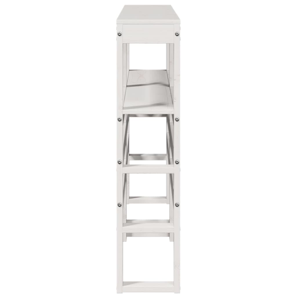 sengegavl med hylder 160 cm massivt fyrretræ hvid