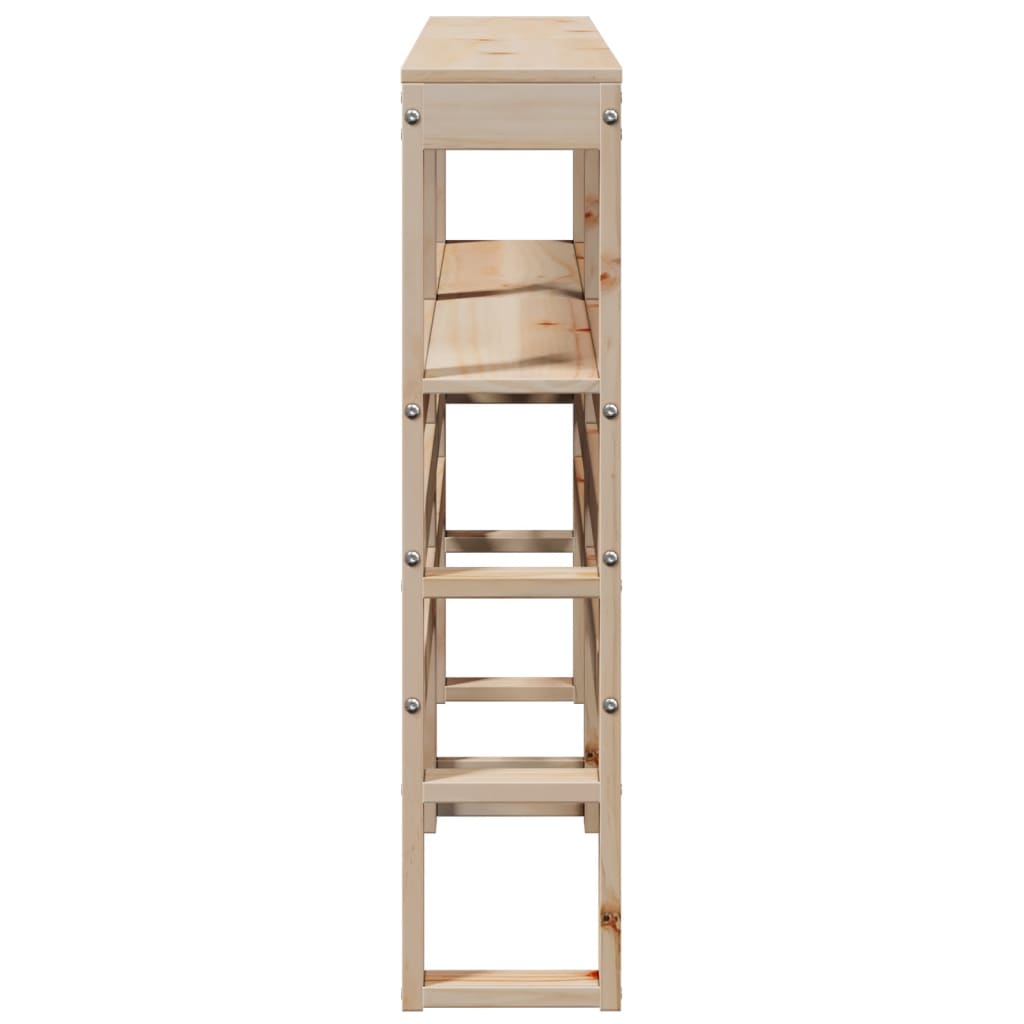 sengegavl med hylder 150 cm massivt fyrretræ