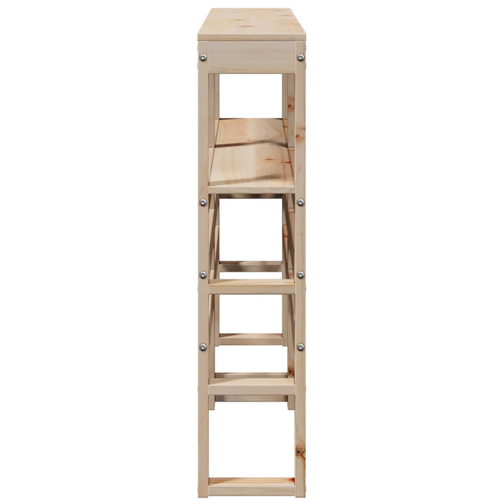 sengegavl med hylder 150 cm massivt fyrretræ