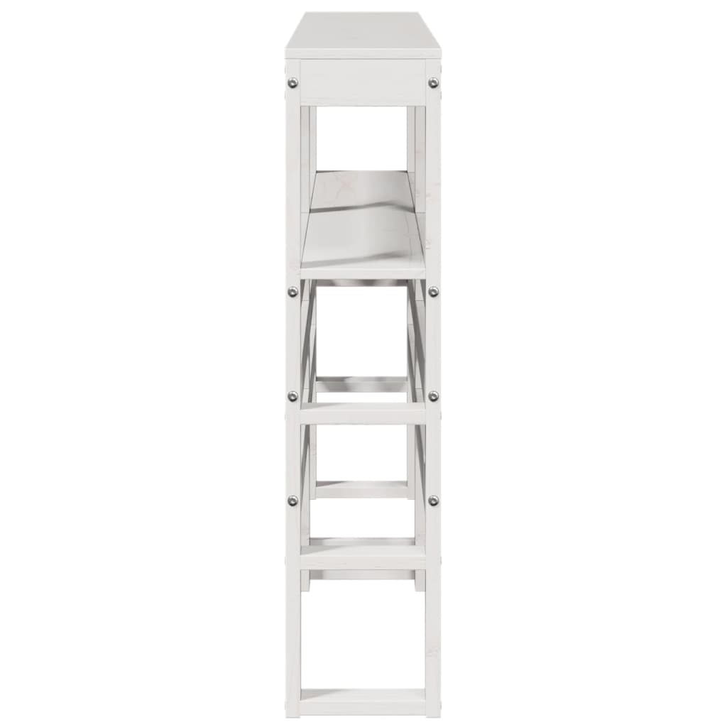 sengegavl med hylder 140 cm massivt fyrretræ hvid