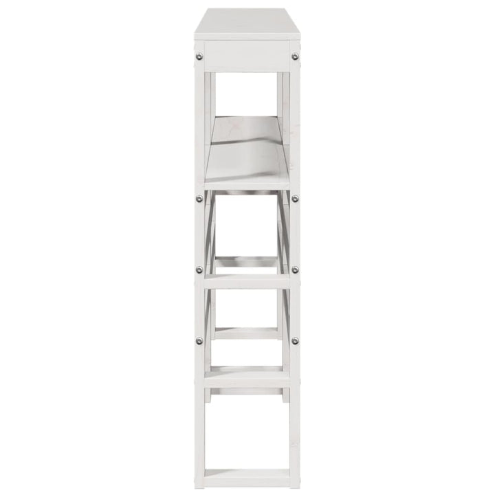 sengegavl med hylder 140 cm massivt fyrretræ hvid